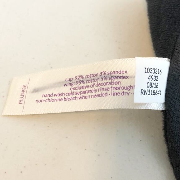 Cacique 44G Bra Plunge Cotton Stretch Plus Size Lane Bryant Underwire Solid 72 - Picture 11 of 11